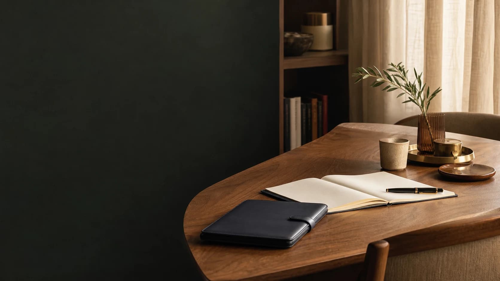 A warm, quiet worktable prepared for a thoughtful career conversation